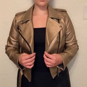 ROMEO & JULIET COUTURE Bronze Faux Leather Jacket